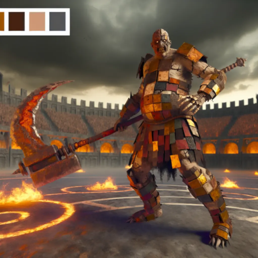 Godryk Przeszczepieniec unosi topór na arenie zamkowej