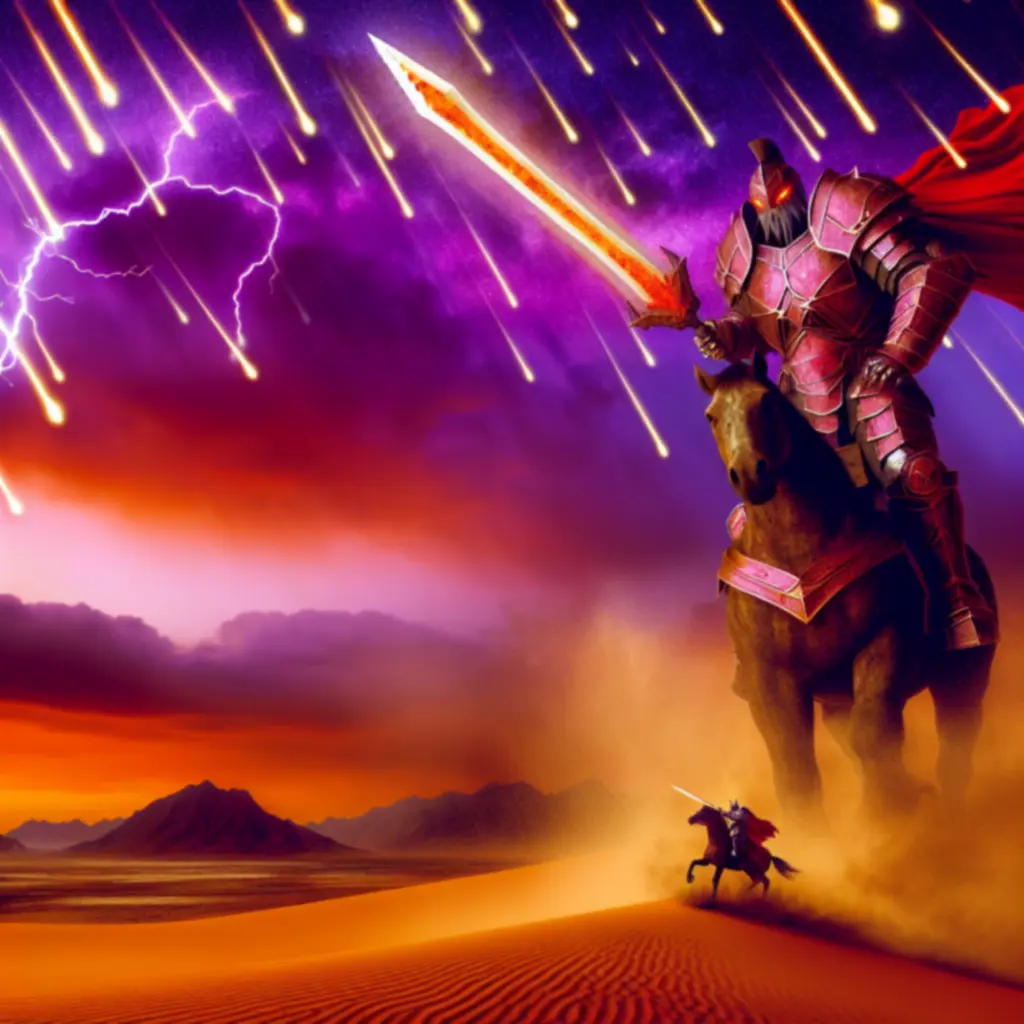 Radahn, Pożeracz Gwiazd, wśród piasków pustyni przyciąga meteory