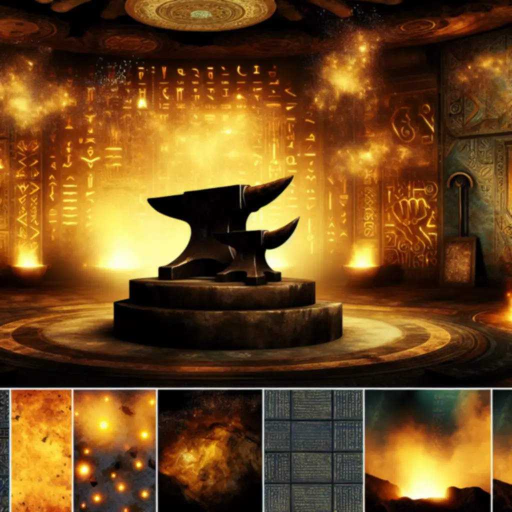 Legendarna kuźnia skąpana w złotym świetle run