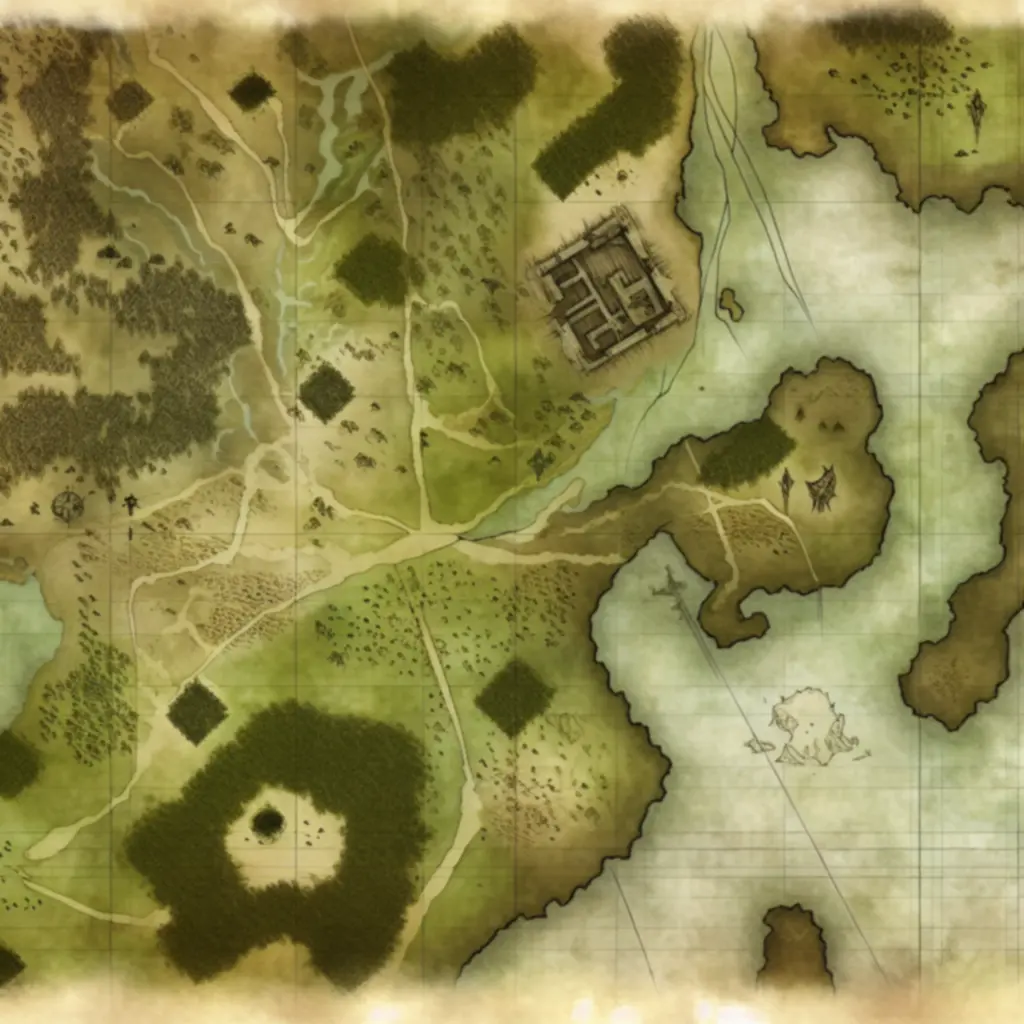 Fragment szczegółowej mapy z zaznaczonymi punktami zainteresowania