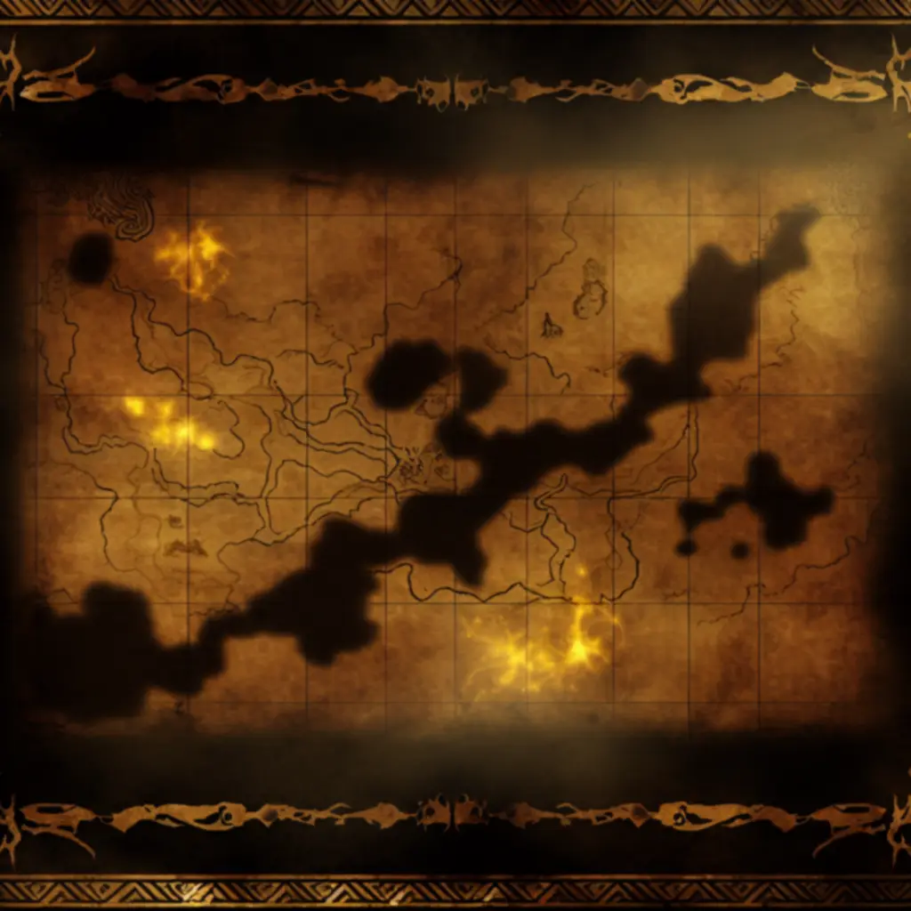 Teaser roadmapy Elden Ring w stylu mrocznego pergaminu