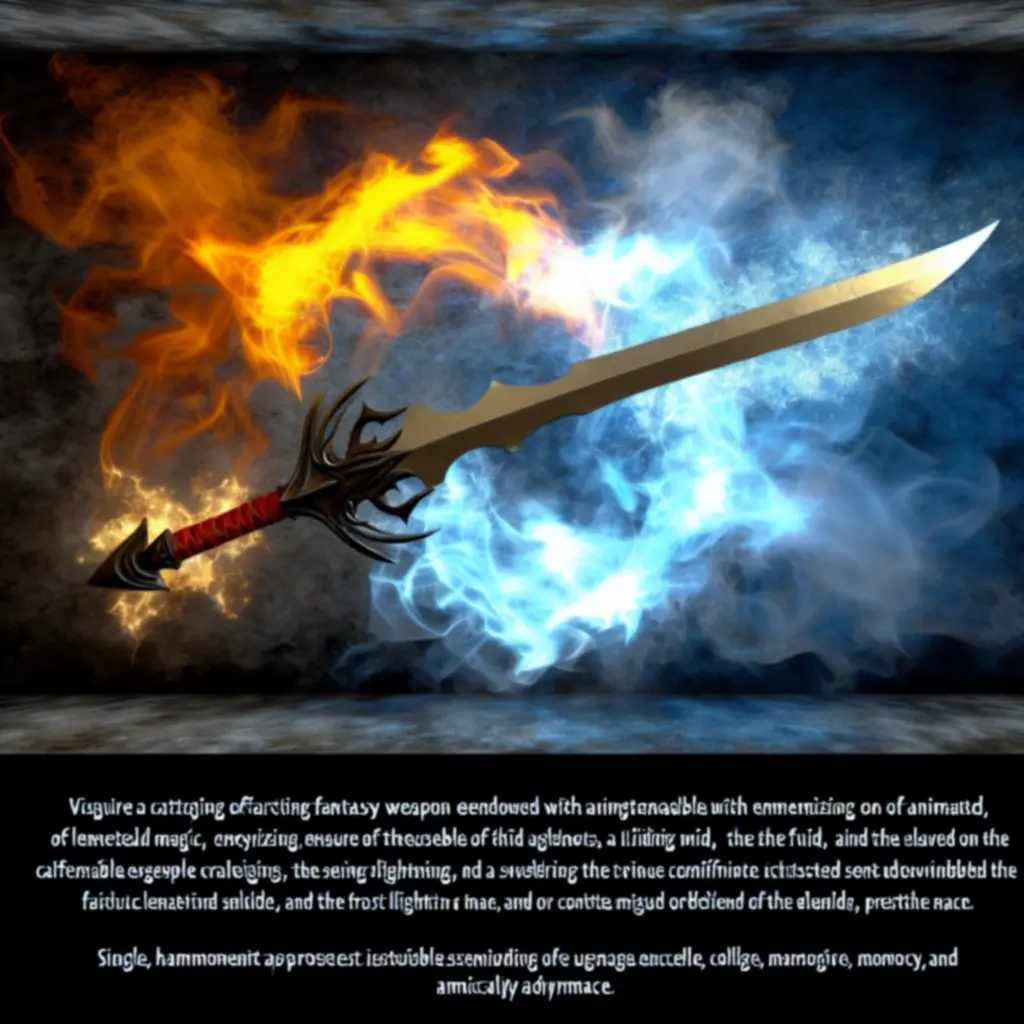 Broń spowita żywiołami: płomienie, błyskawice i lód